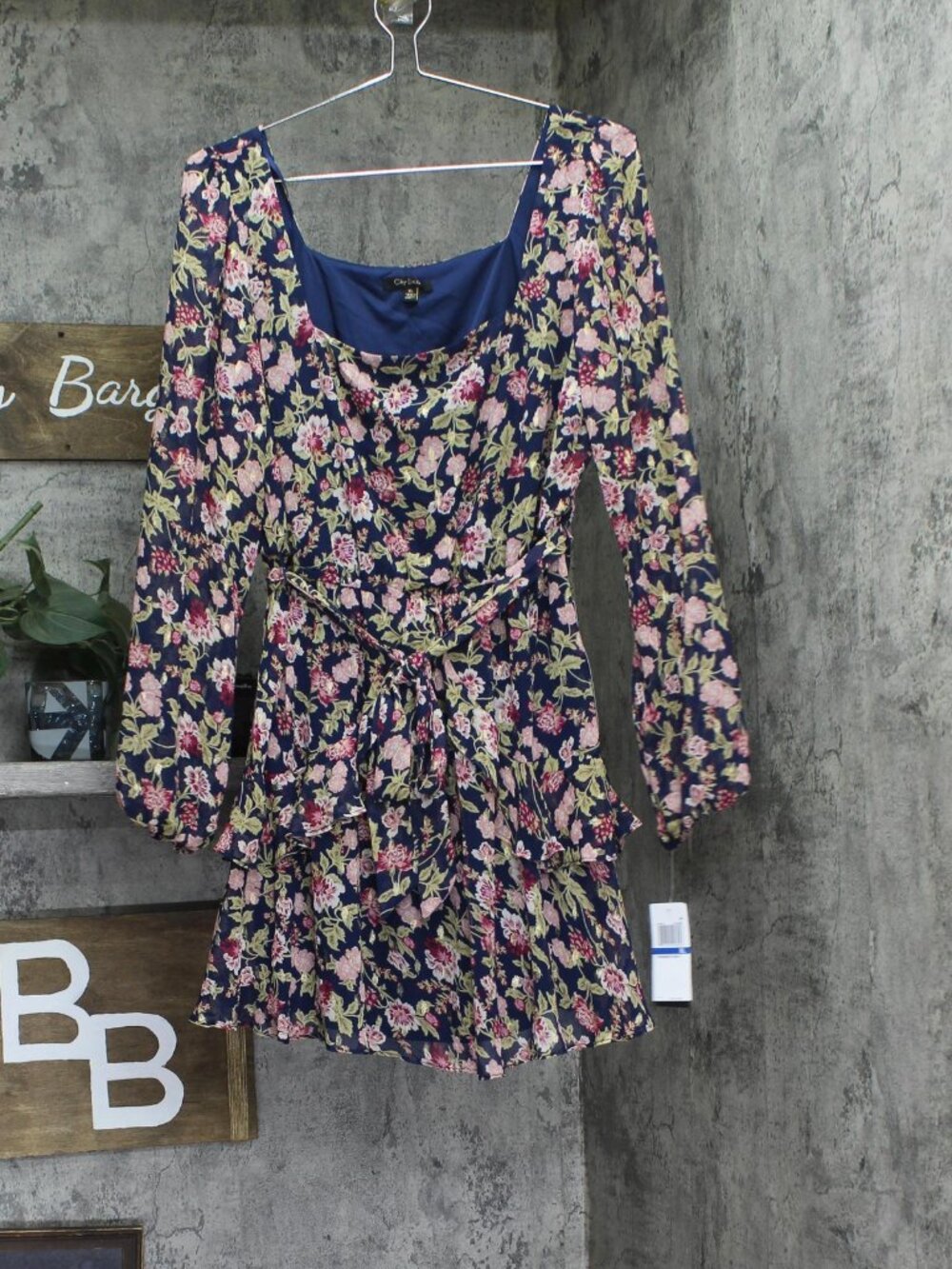 City Studio Navy Blue City Studio Juniors Square Neck Fit Flare Dress Sz XL